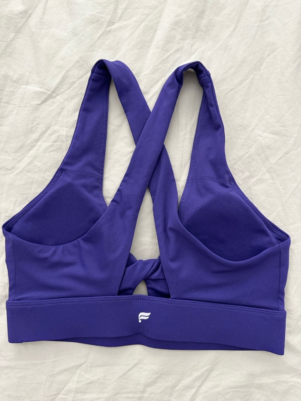Fabletics Oasis Twist Sports Bra, Deep Purple